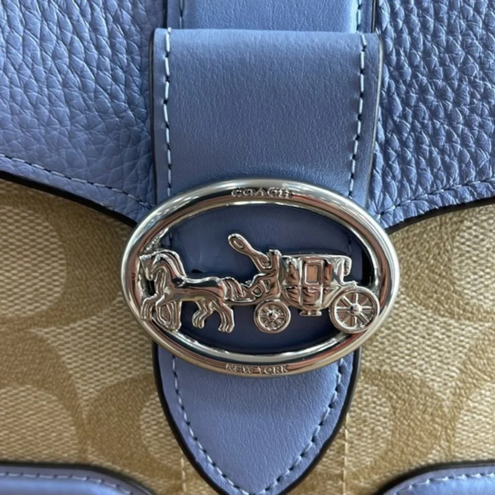 Coach Georgie Crossbody In Signature Canvas Light Khaki / Marble Blue - Picture 5 of 16